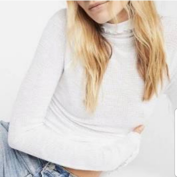 Free People Make It Easy Thermal Waffle Knit Top Small - Picture 3 of 10